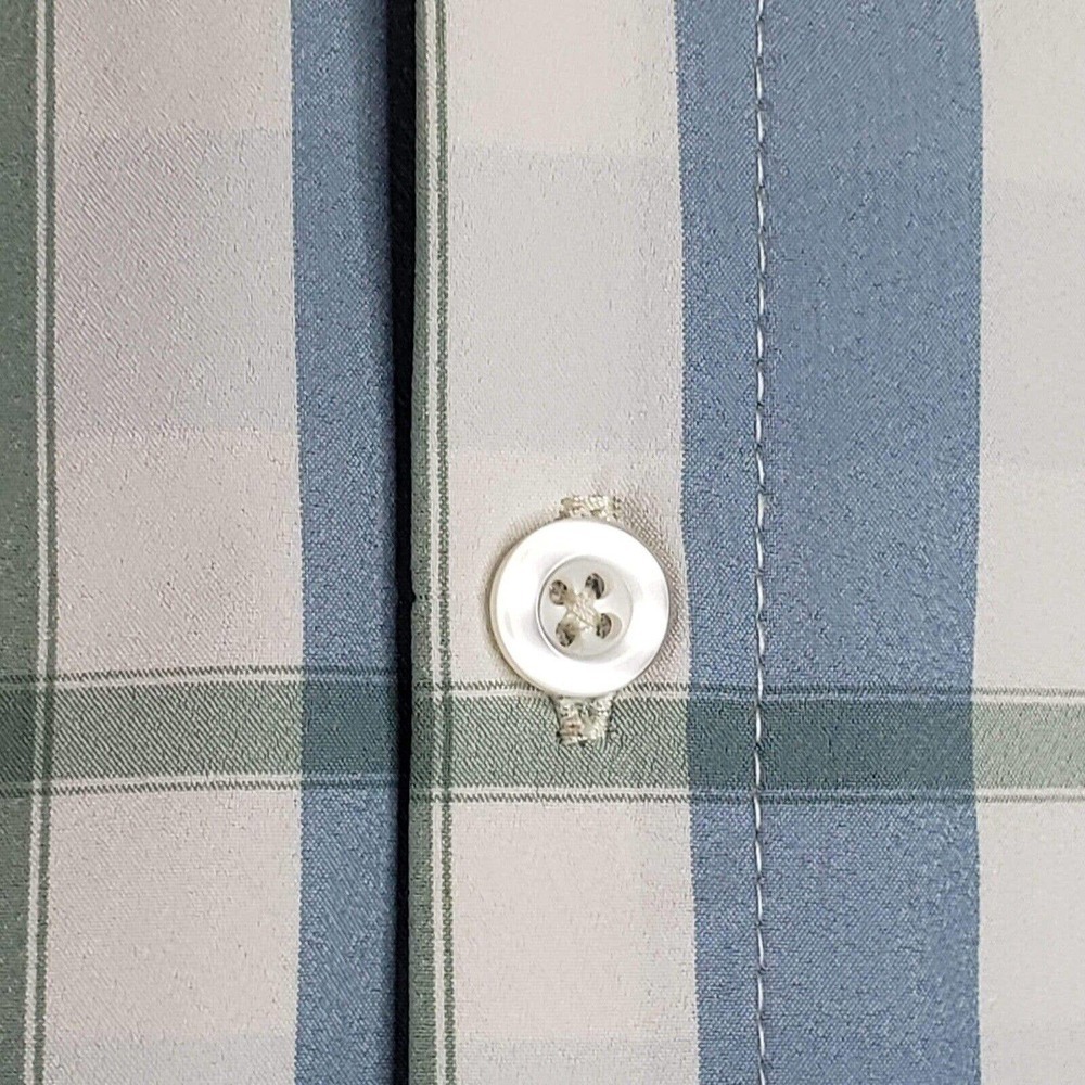 Mizzen+Main Men’s XXL Trim Fit Long Sleeve Button Down Shirt Plaid Blue - Picture 6 of 10